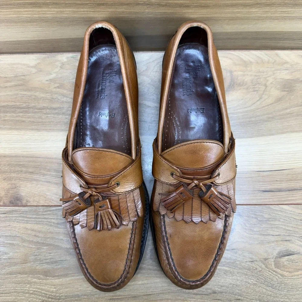 Allen Edmonds Enfield Tassel Loafers Mens 10.5 D Walnut Leather Moc Ivy Business